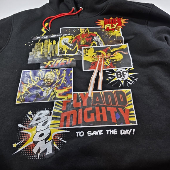 Born Fly Comic Streetwear Hoodie Superfly Mens 3XL Graphic - Picture 3 of 9